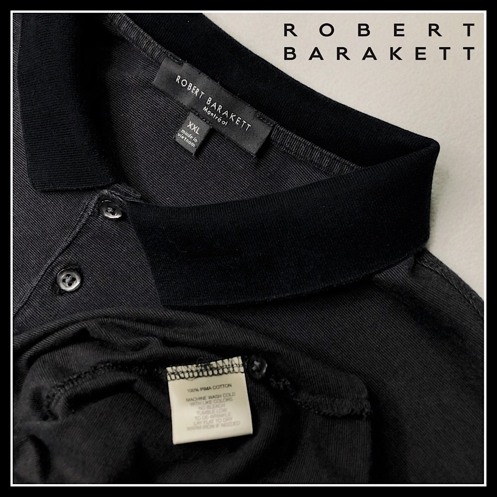 Robert Barakett Men’s Premium Pima Cotton SS Jacquard Polo Shirt Size (XXL) - Picture 2 of 10